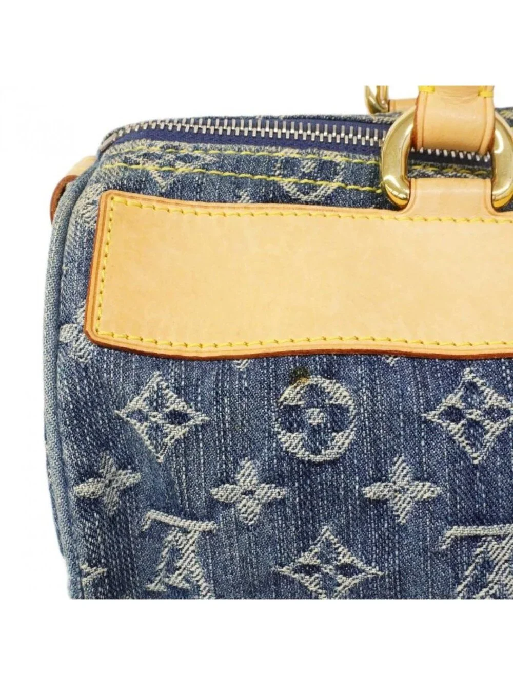★SOLD★ Louis Vuitton Handbag Monogram Denim Neo Speedy Blue - Picture 6 of 10